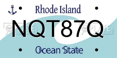 NQT87Q Rhode Island License Plate
