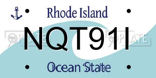 NQT91I Rhode Island License Plate