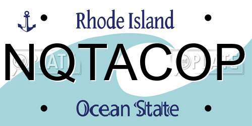 NQTACOP Rhode Island License Plate