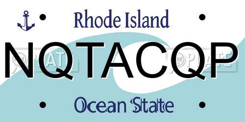 NQTACQP Rhode Island License Plate