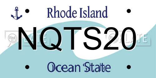NQTS20 Rhode Island License Plate