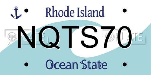 NQTS70 Rhode Island License Plate