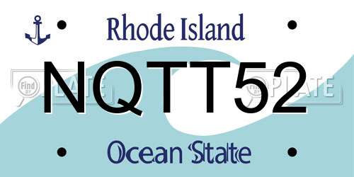 NQTT52 Rhode Island License Plate