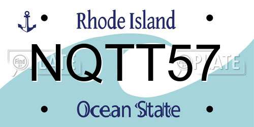 NQTT57 Rhode Island License Plate