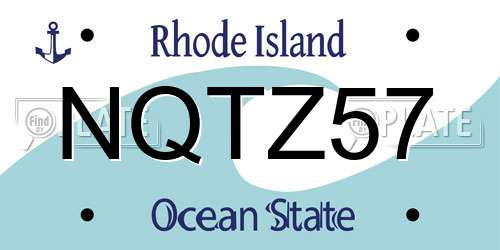 NQTZ57 Rhode Island License Plate