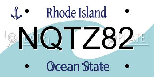 NQTZ82 Rhode Island License Plate