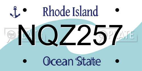 NQZ257 Rhode Island License Plate