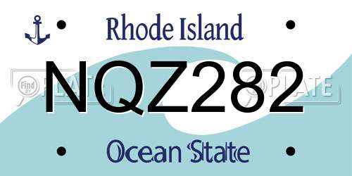 NQZ282 Rhode Island License Plate