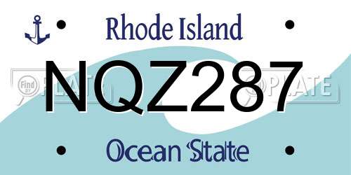 NQZ287 Rhode Island License Plate