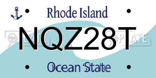 NQZ28T Rhode Island License Plate