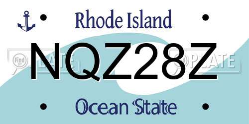 NQZ28Z Rhode Island License Plate