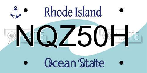 NQZ50H Rhode Island License Plate