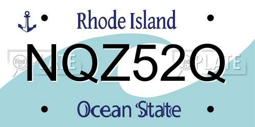 NQZ52Q Rhode Island License Plate