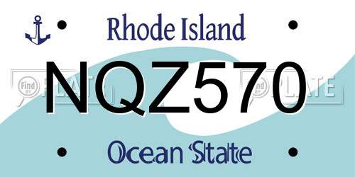 NQZ570 Rhode Island License Plate
