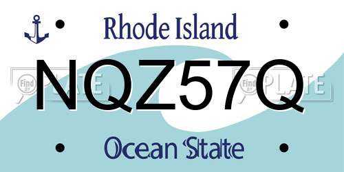 NQZ57Q Rhode Island License Plate
