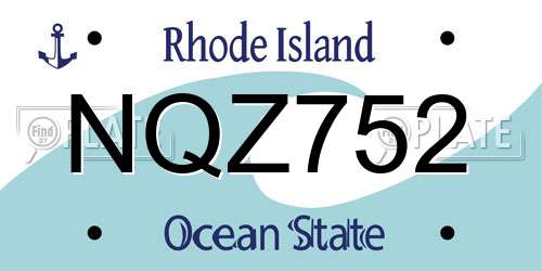NQZ752 Rhode Island License Plate