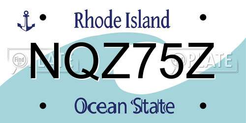 NQZ75Z Rhode Island License Plate