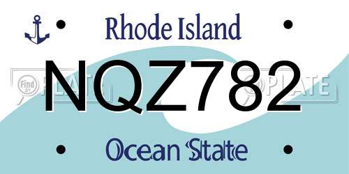 NQZ782 Rhode Island License Plate