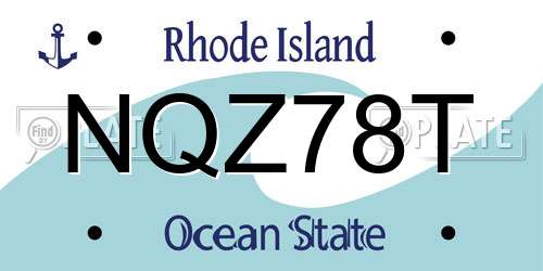NQZ78T Rhode Island License Plate