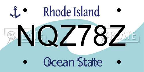 NQZ78Z Rhode Island License Plate