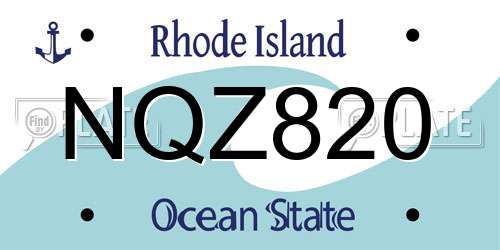 NQZ820 Rhode Island License Plate