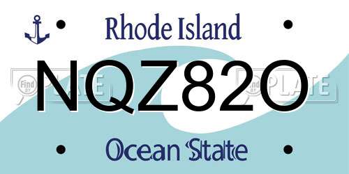 NQZ82O Rhode Island License Plate