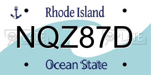 NQZ87D Rhode Island License Plate