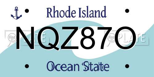 NQZ87O Rhode Island License Plate