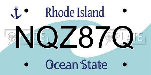 NQZ87Q Rhode Island License Plate