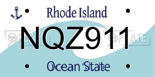 NQZ911 Rhode Island License Plate
