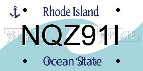 NQZ91I Rhode Island License Plate