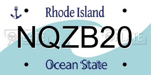 NQZB20 Rhode Island License Plate