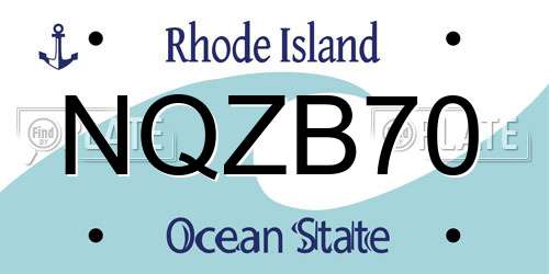 NQZB70 Rhode Island License Plate