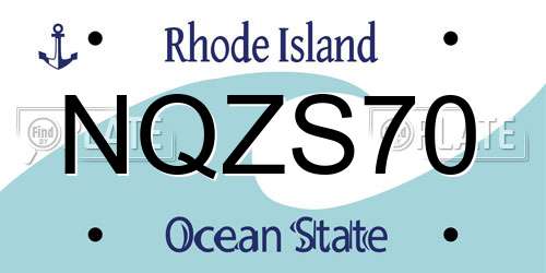 NQZS70 Rhode Island License Plate