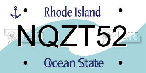 NQZT52 Rhode Island License Plate