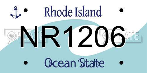 NR1206 Rhode Island License Plate