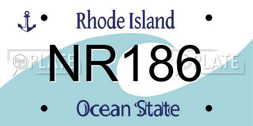 NR186 Rhode Island License Plate