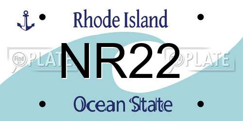 NR22 Rhode Island License Plate