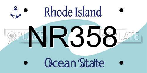 NR358 Rhode Island License Plate