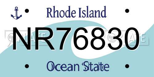 NR76830 Rhode Island License Plate