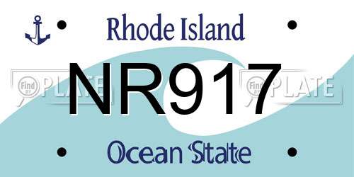 NR917 Rhode Island License Plate