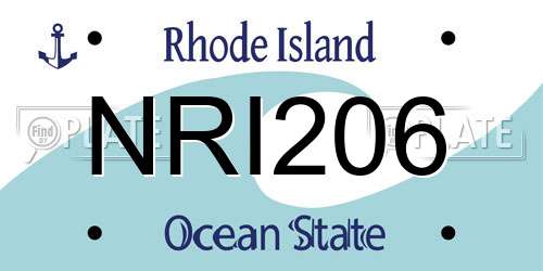 NRI206 Rhode Island License Plate