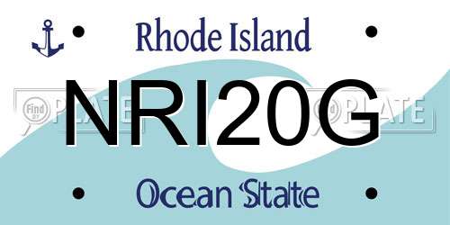 NRI20G Rhode Island License Plate