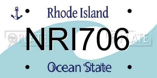 NRI706 Rhode Island License Plate