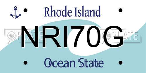 NRI70G Rhode Island License Plate