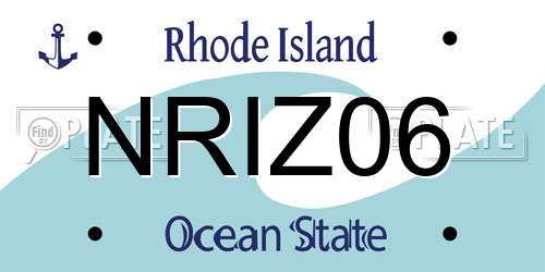 NRIZ06 Rhode Island License Plate