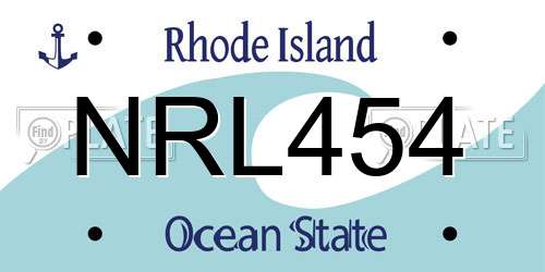NRL454 Rhode Island License Plate