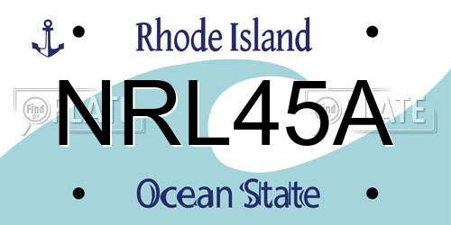 NRL45A Rhode Island License Plate