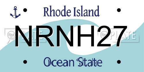 NRNH27 Rhode Island License Plate