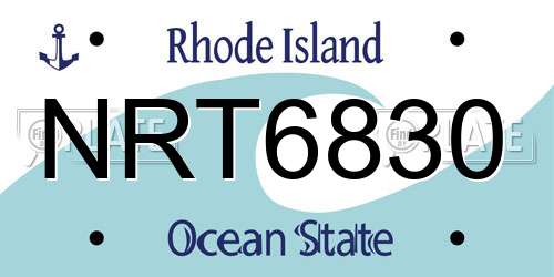 NRT6830 Rhode Island License Plate